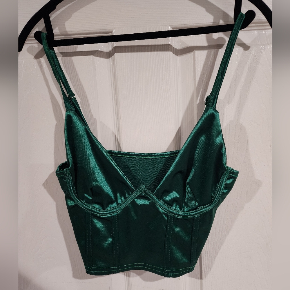 Green Cropped Tank Top